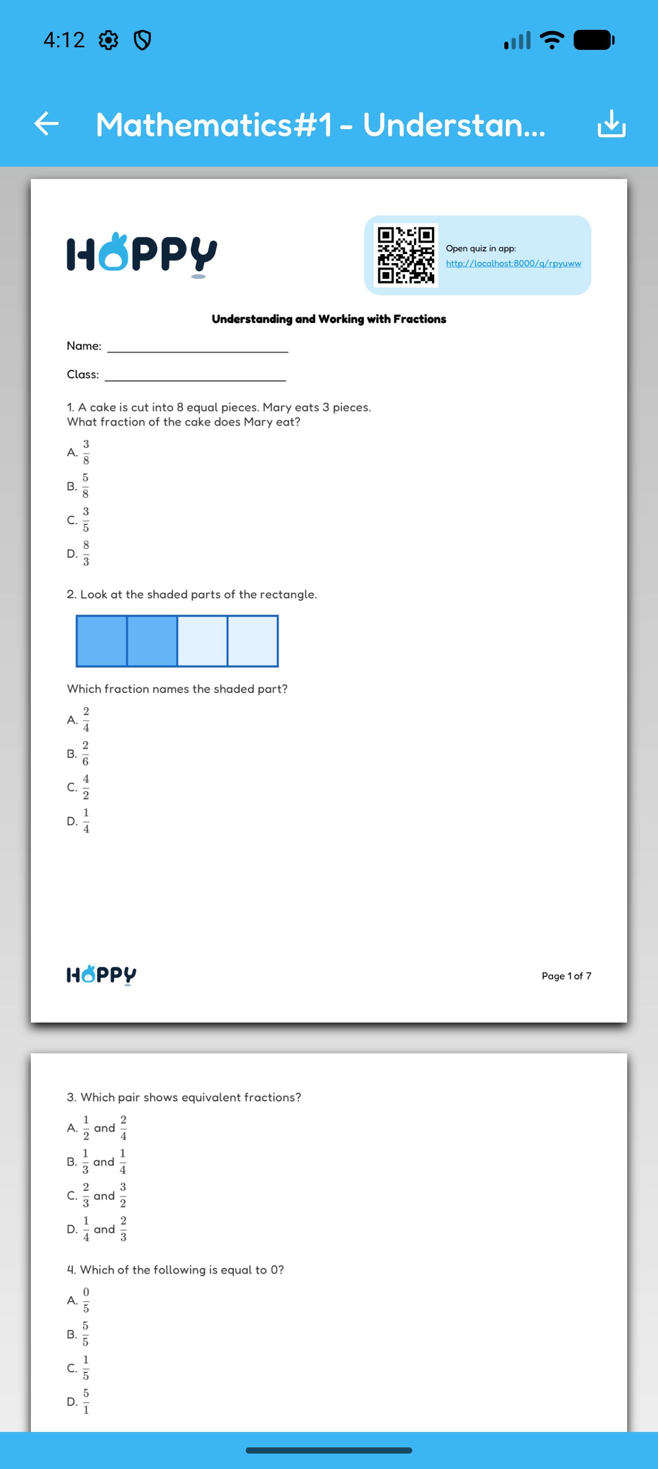 Hoppy PDF preview with the Save PDF button in the top-right corner.
