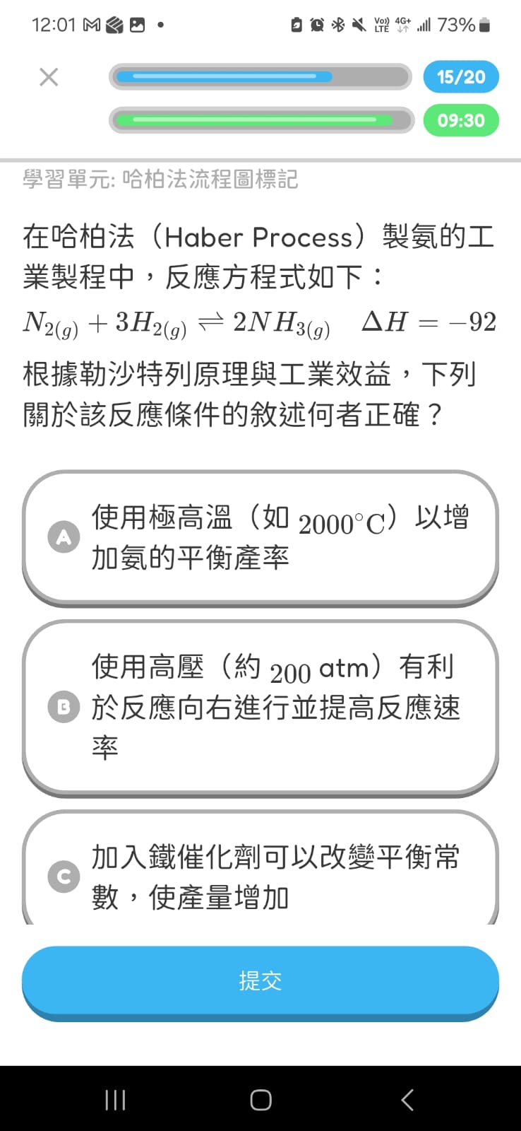 Haber Process chemical equation