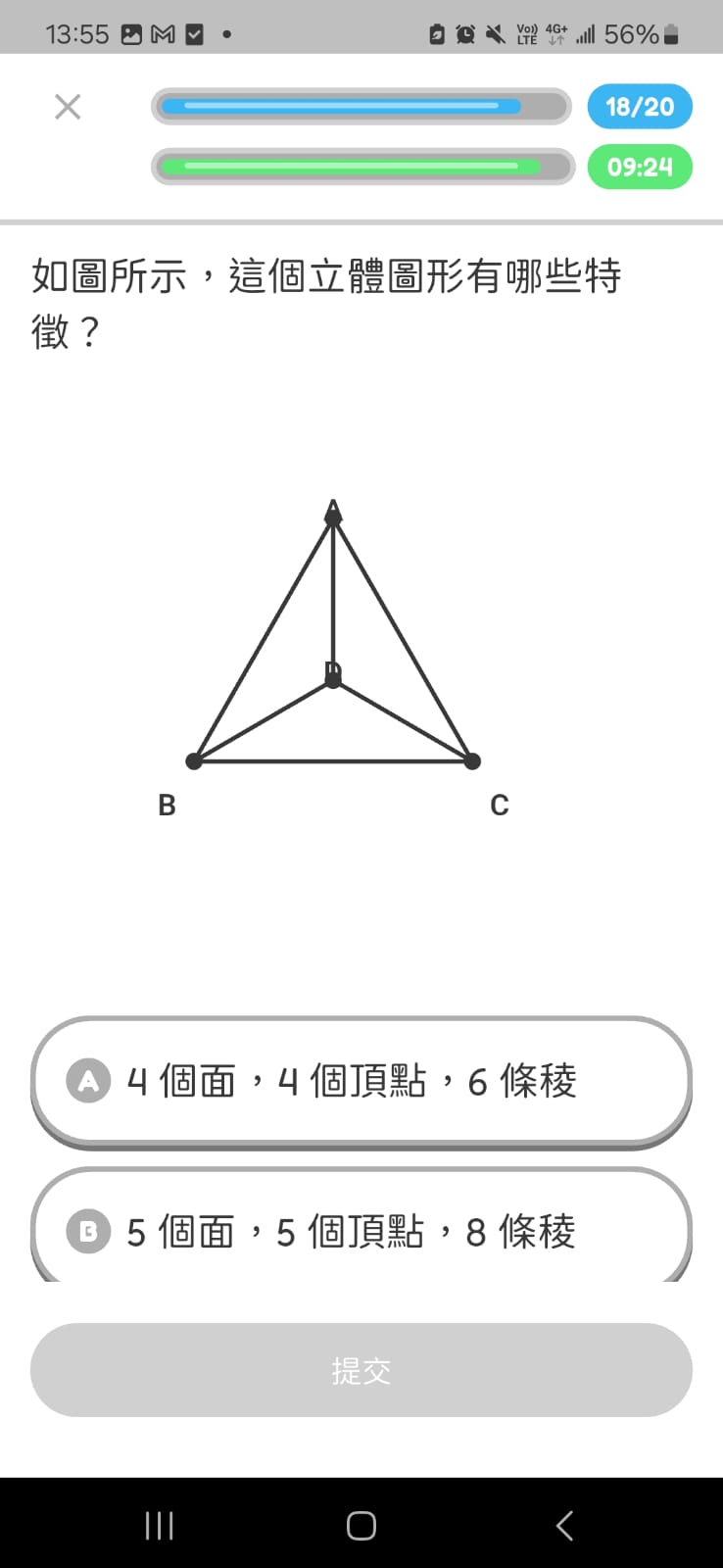 Tetrahedron faces question
