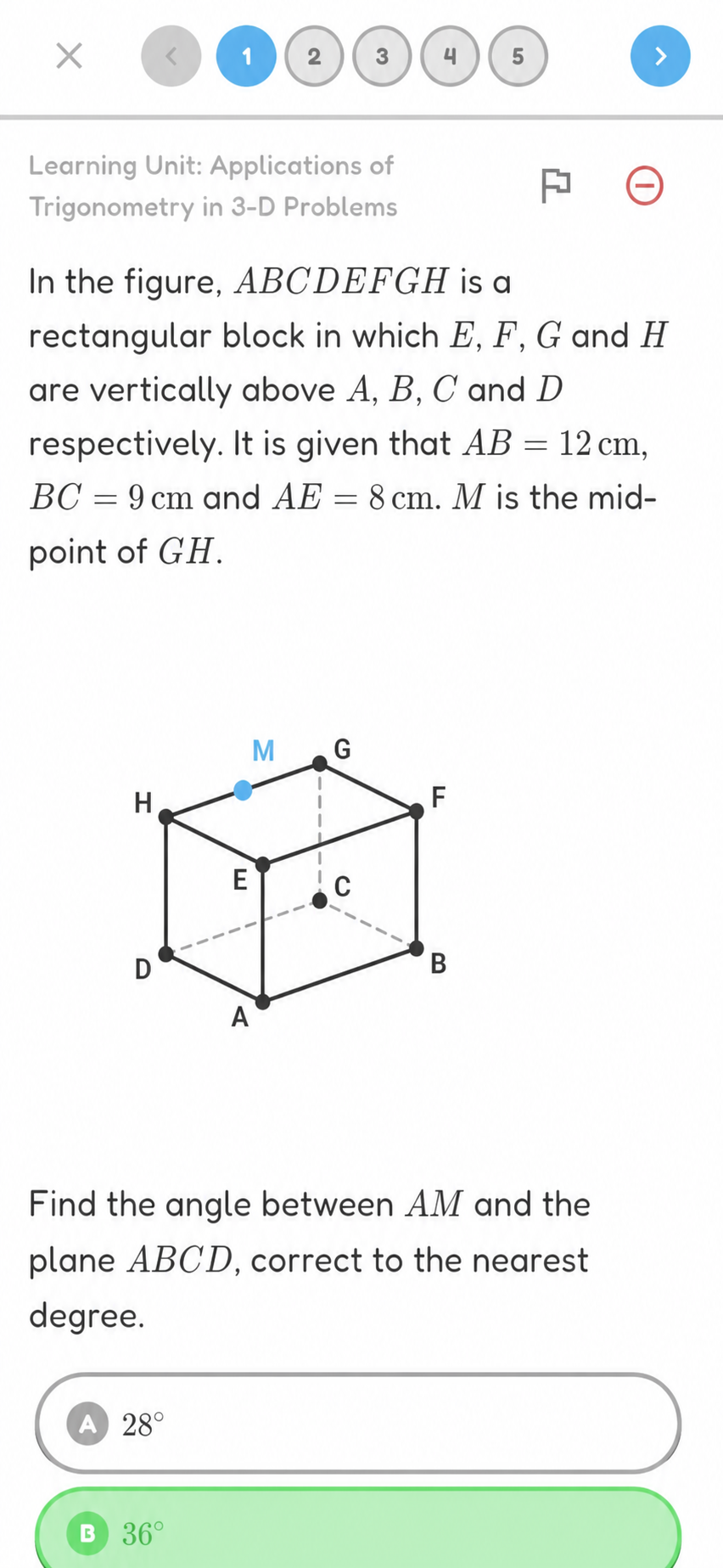 Rectangular block midpoint angle question in the Hoppy app