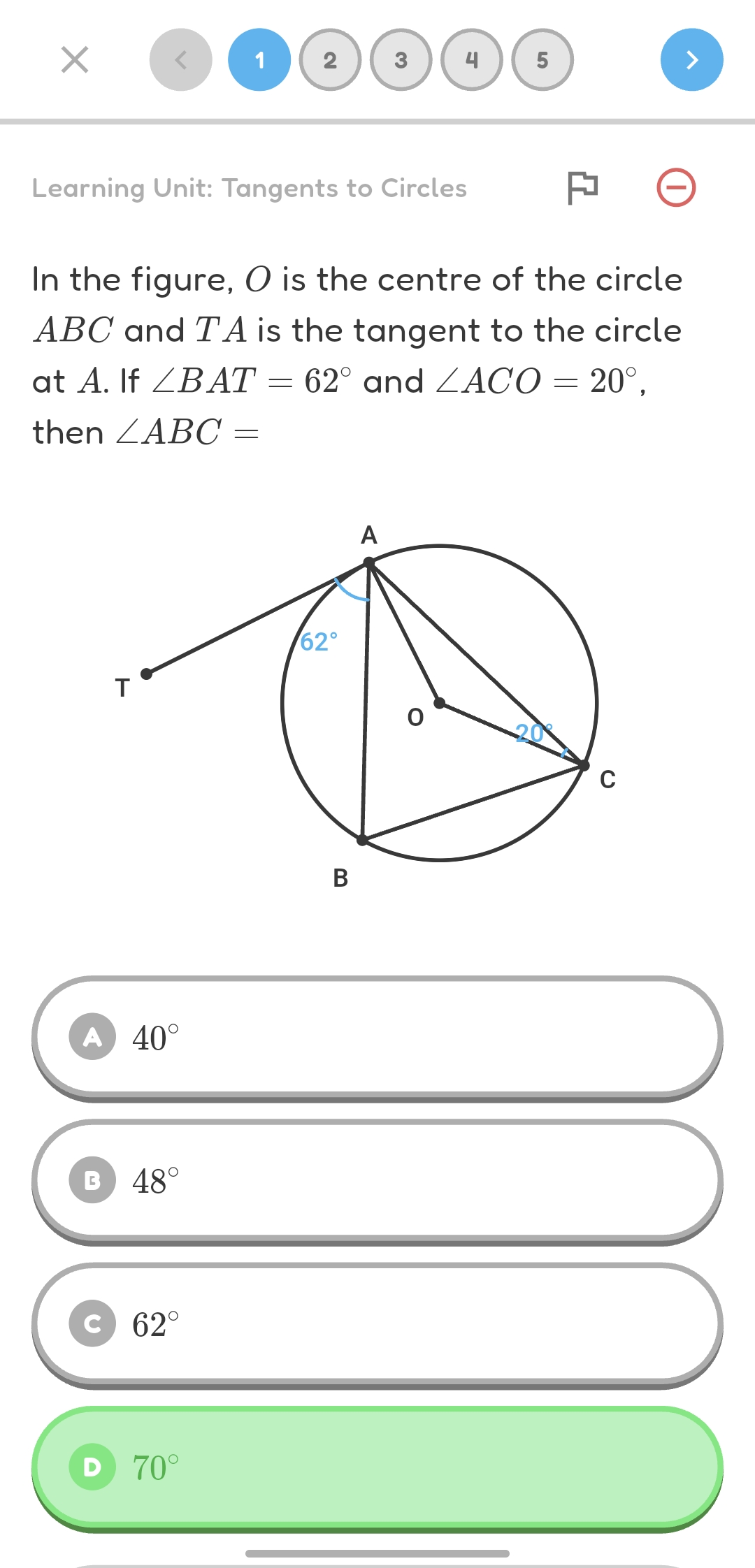 Tangent and Central Angles