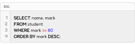 SQL query code block with syntax highlighting
